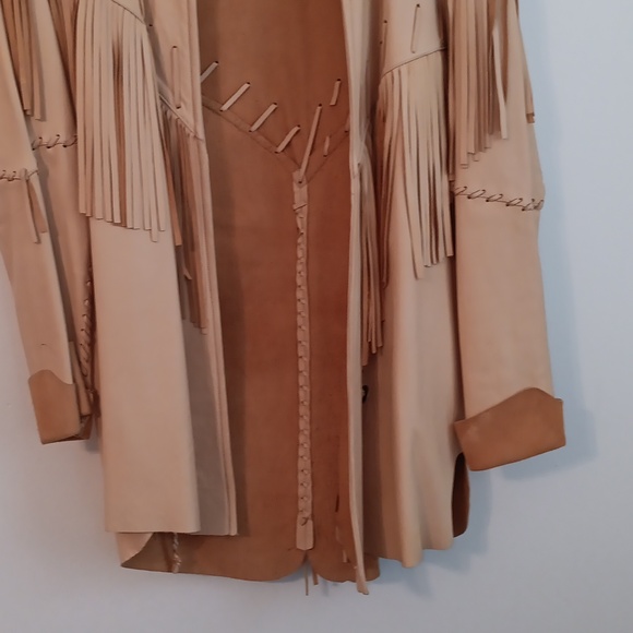 Men's leather jacket "Cowboy Club " size Large color  Tan - Picture 4 of 13